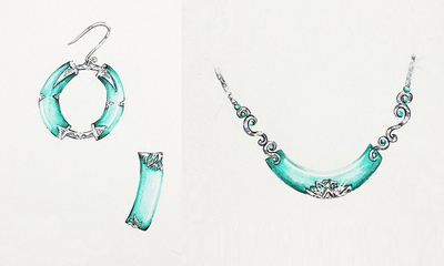 笔尖上的风雅 韵味十足的古风首饰手绘艺术